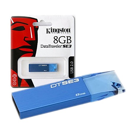 MEMORIA USB DTSE3 8GB AZUL KINGSTON
