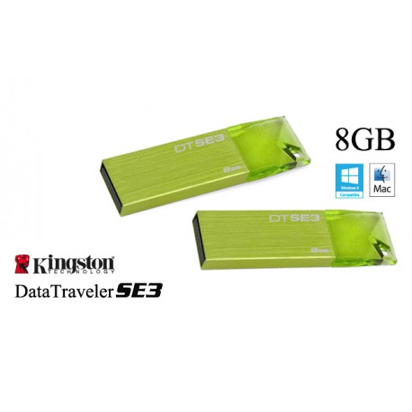MEMORIA USB DTSE3 8GB VERDE KINGSTON